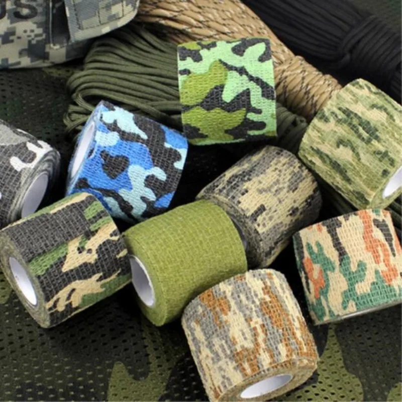 

5cmx4.5m Camping Camo Outdoor Hunting Tool Camouflage Stealth Tape Waterproof Wrap Durable Army Safety First Aid Tool