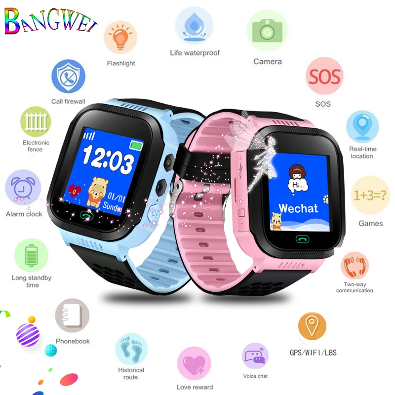 

2018 new listing 1.44 inch color touch screen GPS mobile phone monitoring positioning SOS security call children smart watch