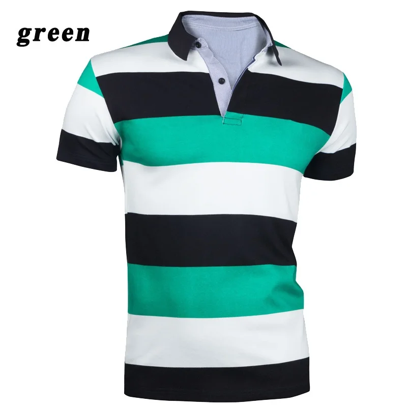 Zogaa Клетчатая Мужская рубашка поло, брендовая одежда, летняя повседневная хлопковая рубашка поло с коротким рукавом, Мужская рубашка поло большого размера, Джерси - Цвет: Зеленый