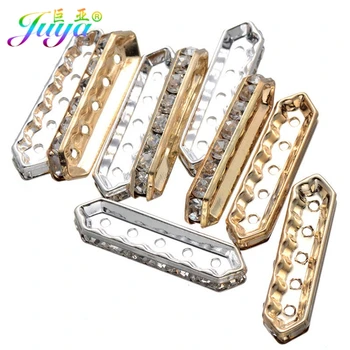 

Juya 50pcs/lot Wholesale Metal Spacers Supplies DIY 2 3 5 Holes Spacer Bars Accessories For Beadwork Jewelry Making