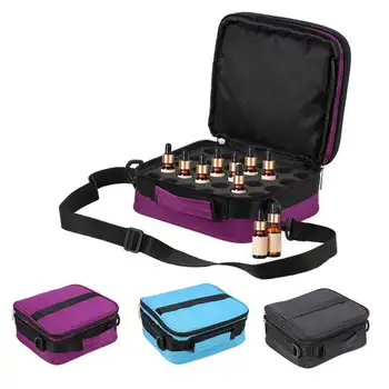 

HIigh Quality Essential Oils Carrying Case Shockproof Travel Bag Shoulder Strap Sturdy Double Zipper - Holds 10ml/15ml Bottle
