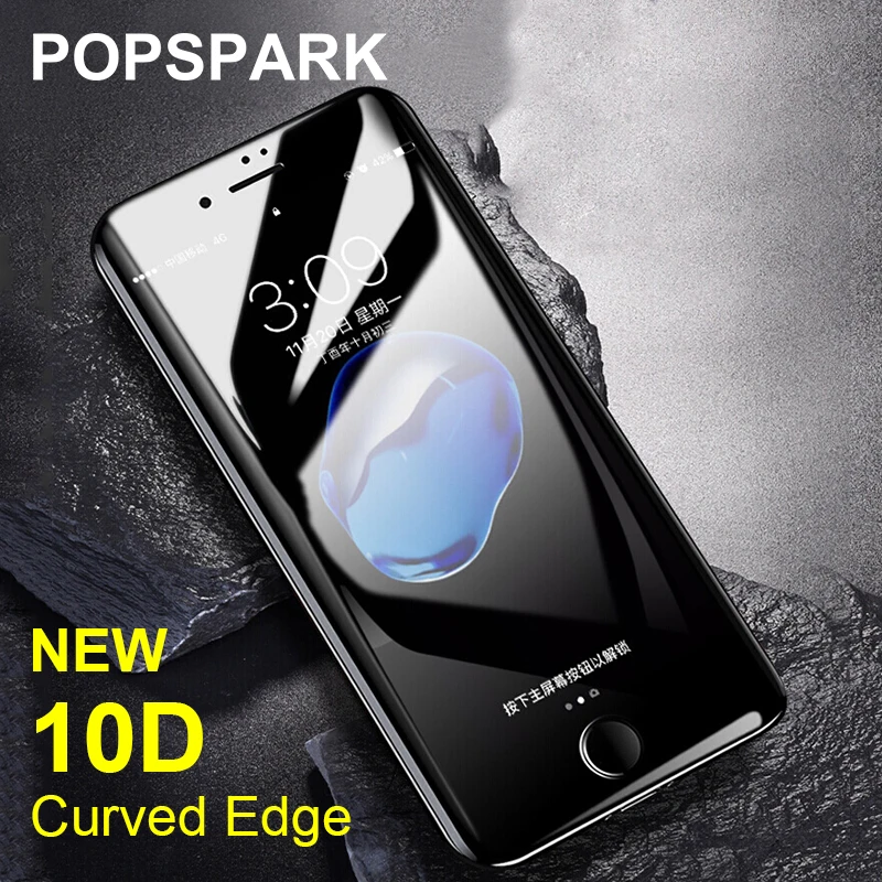 

10D Tempered Glass for Iphone X glass protective for Iphone 7 6s 5 5s Plus 7 8 X 10 8 Glass Protector Full Cover protector