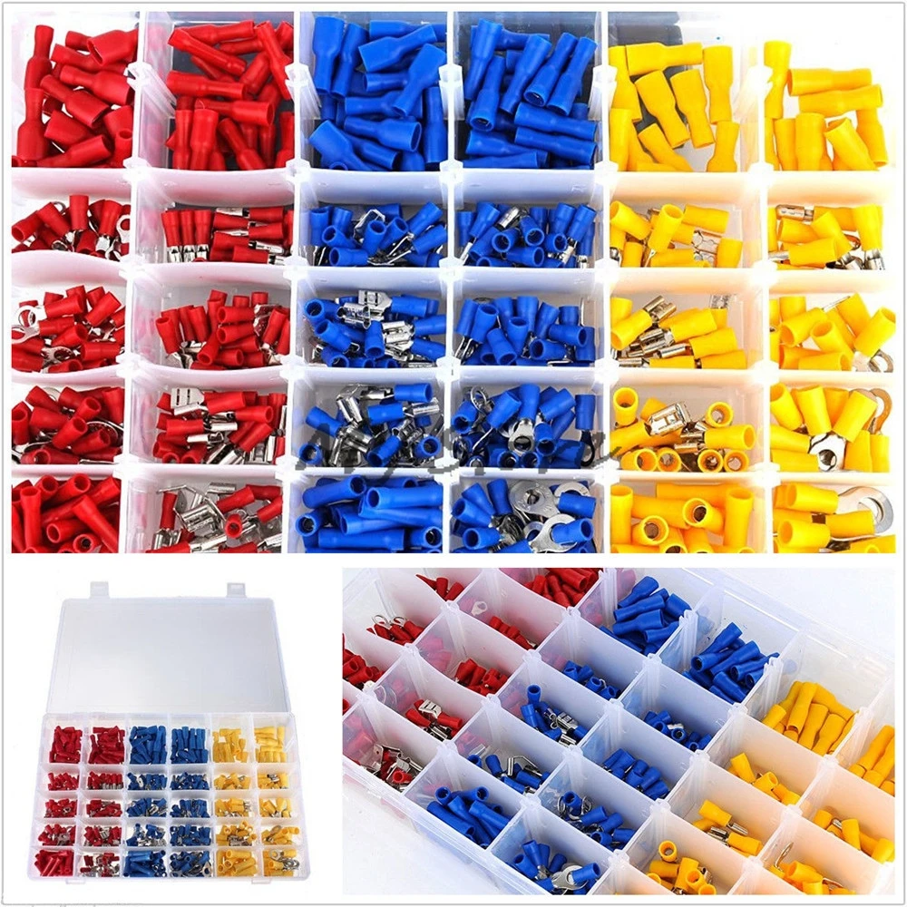 480×Car Electrical Wire Insulated Cabling Terminals Connectors Spade Accs Crimp