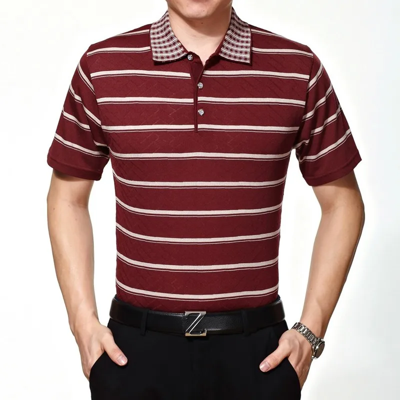 Новые летние мужские повседневные модные полоски контрастного цвета с коротким рукавом рубашки поло