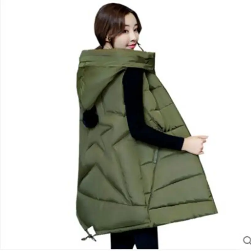 Brieuces New Arrivals Plus Size Winter Vest Womens Waistcoat 2018 Thick Warm Hooded Long Vest Female Sleeveless Jacket Coat