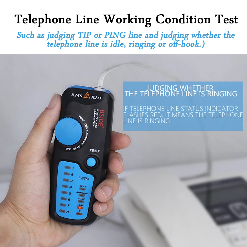 Network Ethernet Cable LAN Tester Tracker Phone RJ45 RJ11 Telephone Wire USB Cable Analyzer Detector Line Finder Tools MS6812