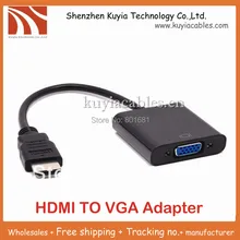 KUYIA Мужчина HDMI к VGA Женский Выход конвертер кабель для ПК HDTV проектор 1080 P++ розничная пакет+ отслеживания нет