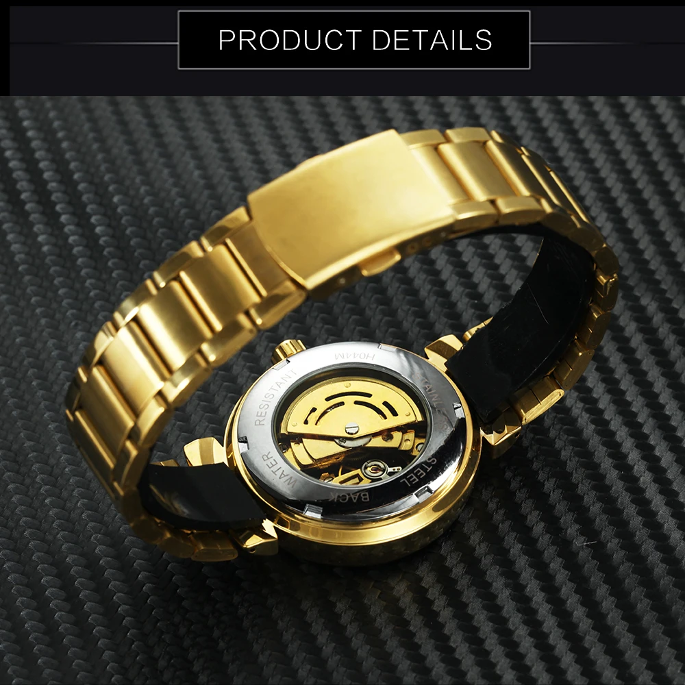 WINNER Top Brand Luxury Golden Skeleton Auto Mechanical Watch Men Lover Women Unisex Retro Wristwatches Wholesale Dropship