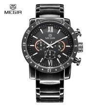 Megir Relogio Masculino Спорт Мужчины Кварцевые Часы Мода Повседневная Роскошные Мужчины Часы Водонепроницаемый Световой Хронограф Наручные Часы 3008