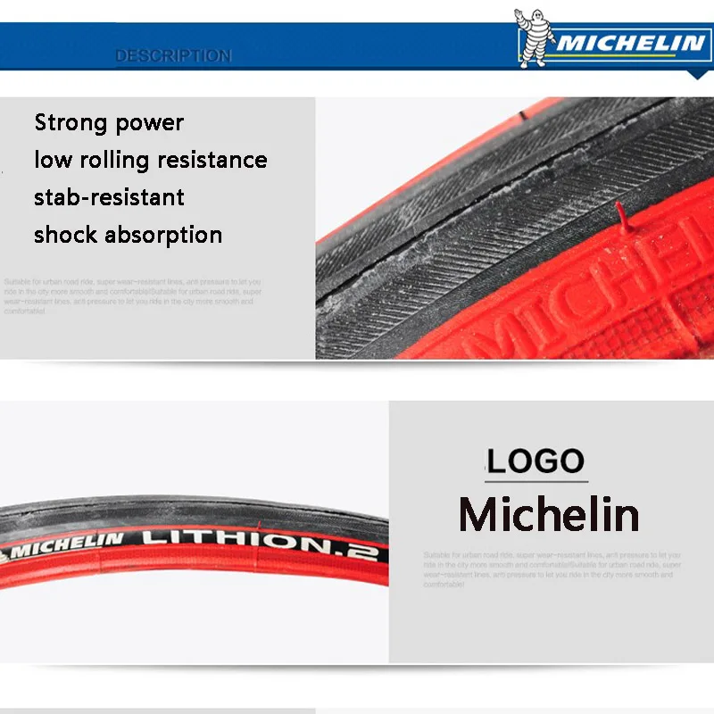 Запчасти для велосипеда Michelin, LITHION-2 шины для шоссейного велосипеда 700* 23c, удобные высококачественные шины