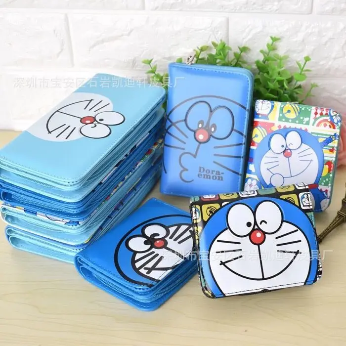 Doraemon кошелек с бантом женские кошельки сумки женские кошельки из искусственной кожи портмоне для монет карты ID держатель мультфильм печать