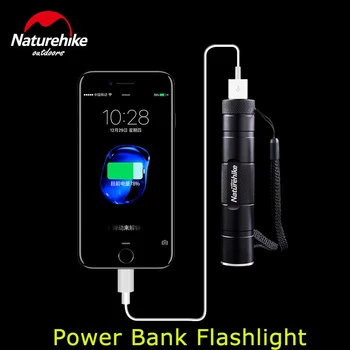 

Naturehike LED Flashlight & Power Bank 2 in 1, USB Rechargeable(18650 Battery Included) IPX4 Waterproof for Camping Hiking