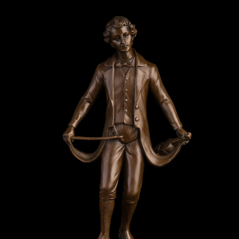 

Delicate violinist man statues Musical Instruments violin bronze sculpture statue home office decoration