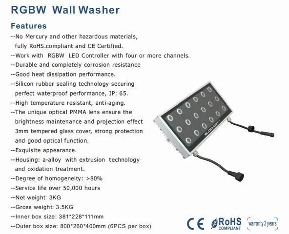 Высокое качество 48 Вт RGBW прожекторы светодиодное освещение DC24V Открытый полный цветов СИД освещения ландшафта наводнения украшение лампы