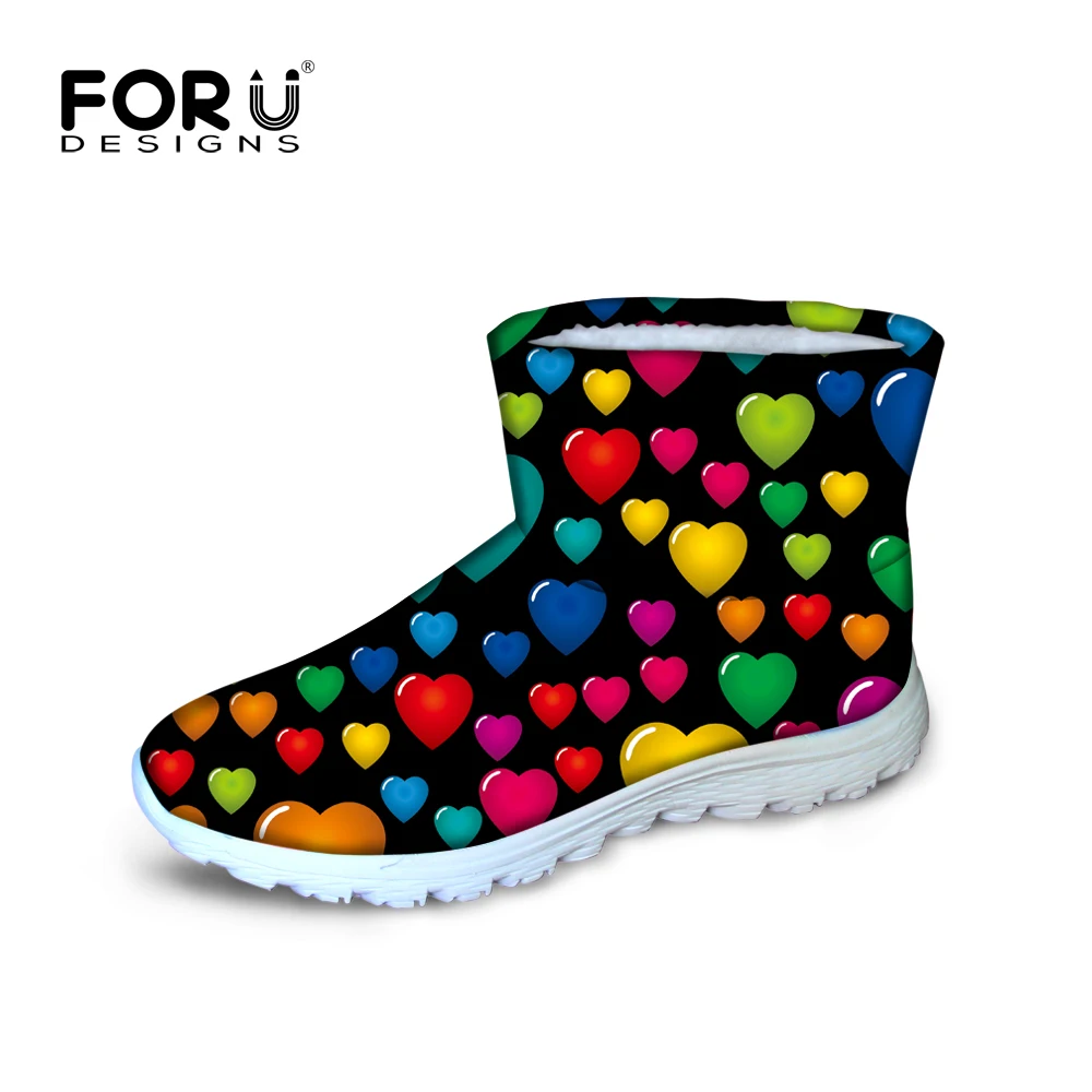 

2016 Graffitti Women Warm Winter Snow Boots Girls Female Fashion Platform Ankle Boots Casual Flats Comfortable Shoes Woman 35-45
