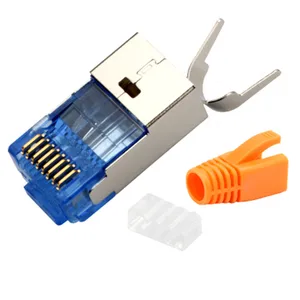 Image 1 - 5set Connector Rj45 Cat7 Quality Crystal Head Lan Cable Adapter10Gb Ethernet Network Cable 8p8c Metal Shielding Modular Plug