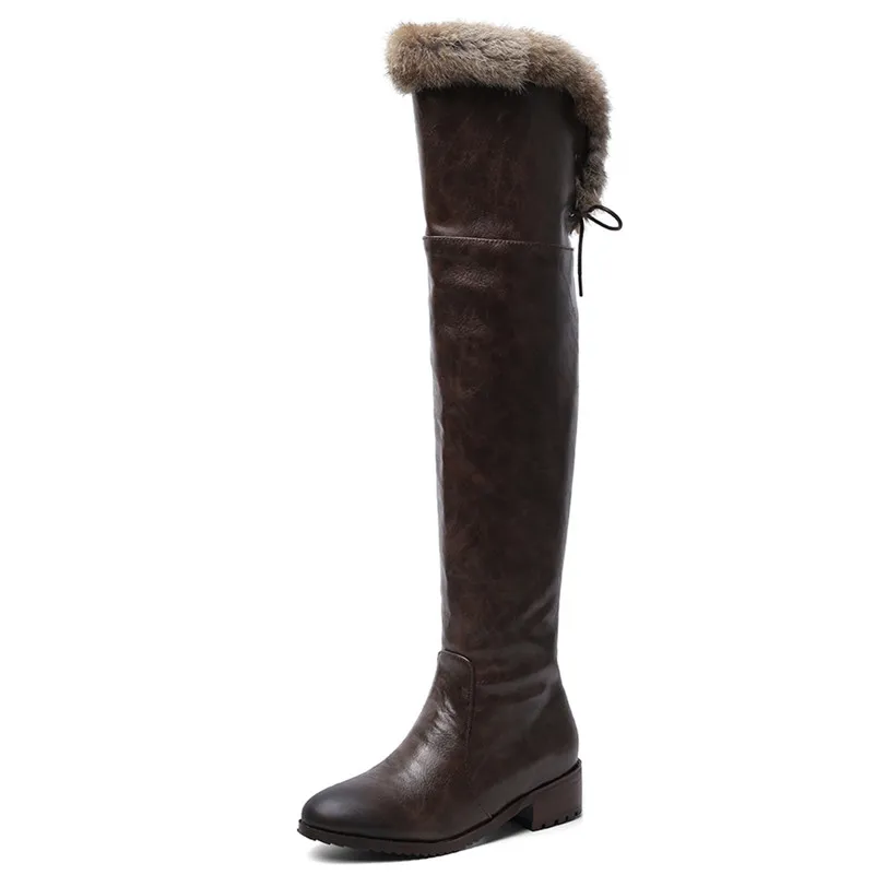 FEDONAS Autumn Winter Quality Microfiber Leather Women Over The Knee Boots Warm Long Boots Night Club Basic Shoes Woman