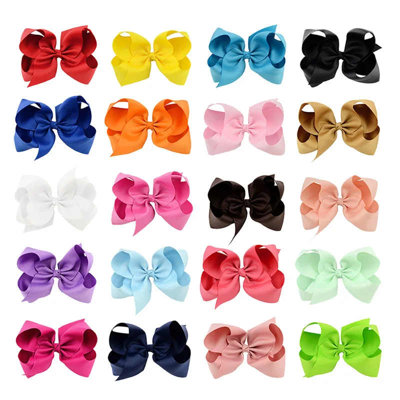 

20Pcs/lot 6Inch Boutique Large Grosgrain Ribbon Bows Hairpin kids Bow Clip with Girl DIY Headdress hairclips Hair Accessories365