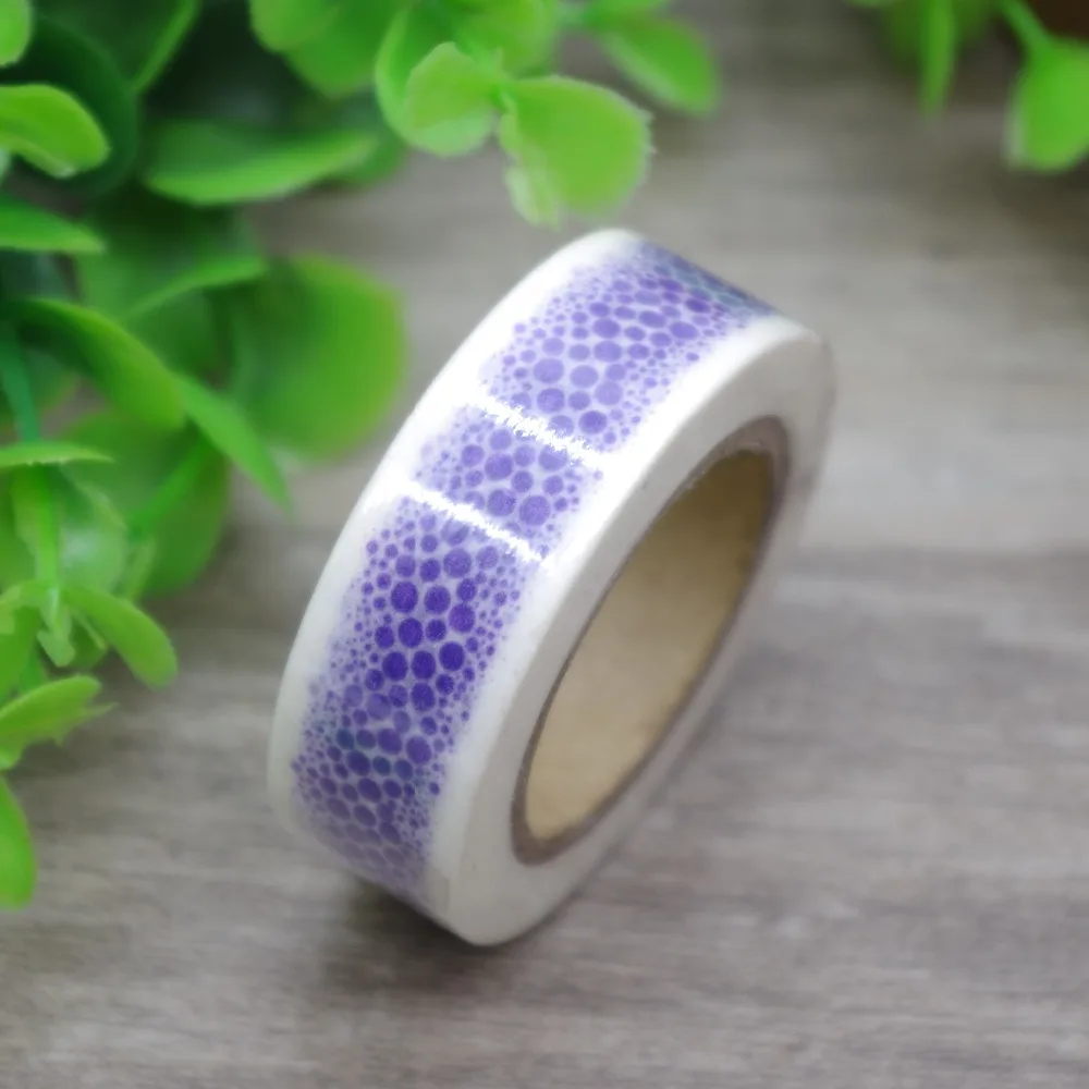 2017 New 1x Japanese Washi Tape Purple Color Dots for Scrapbooking