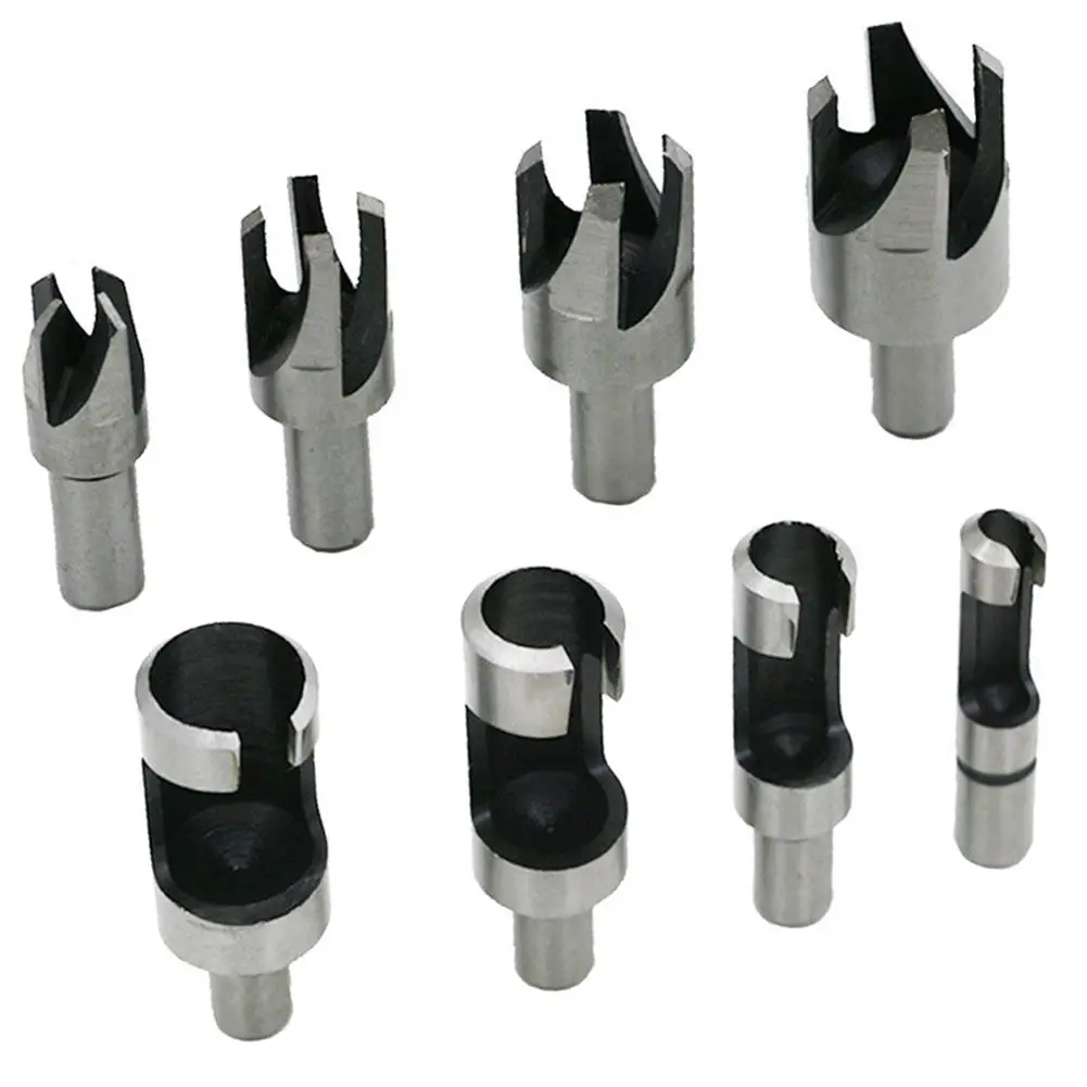 LanLan 4Pcs/Set Carbon Steel Wood Plug Cutter Cork Cutting Tool Cork