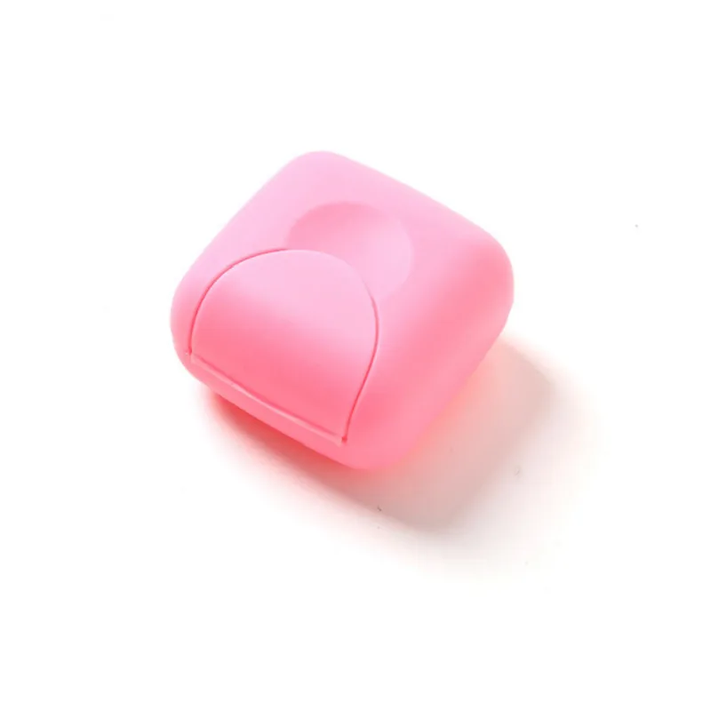 Travel Portable Creative Disposable Boxed Soap Paper Slice Sheets Mini Paper Soap Travel Hiking Container Soap Box - Цвет: pink-s