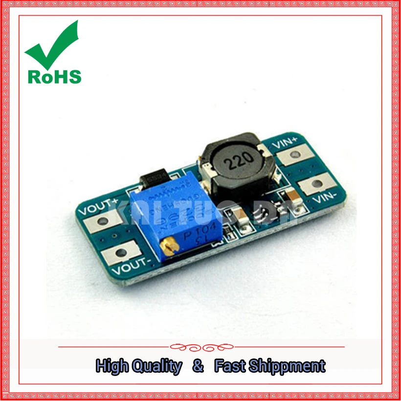 

DC-DC step up power supply Module 2A Wide Voltage Input 2V/ 24V to 5V/9V/12V/28V Boost Adjustable Booster CONVERTER 2577