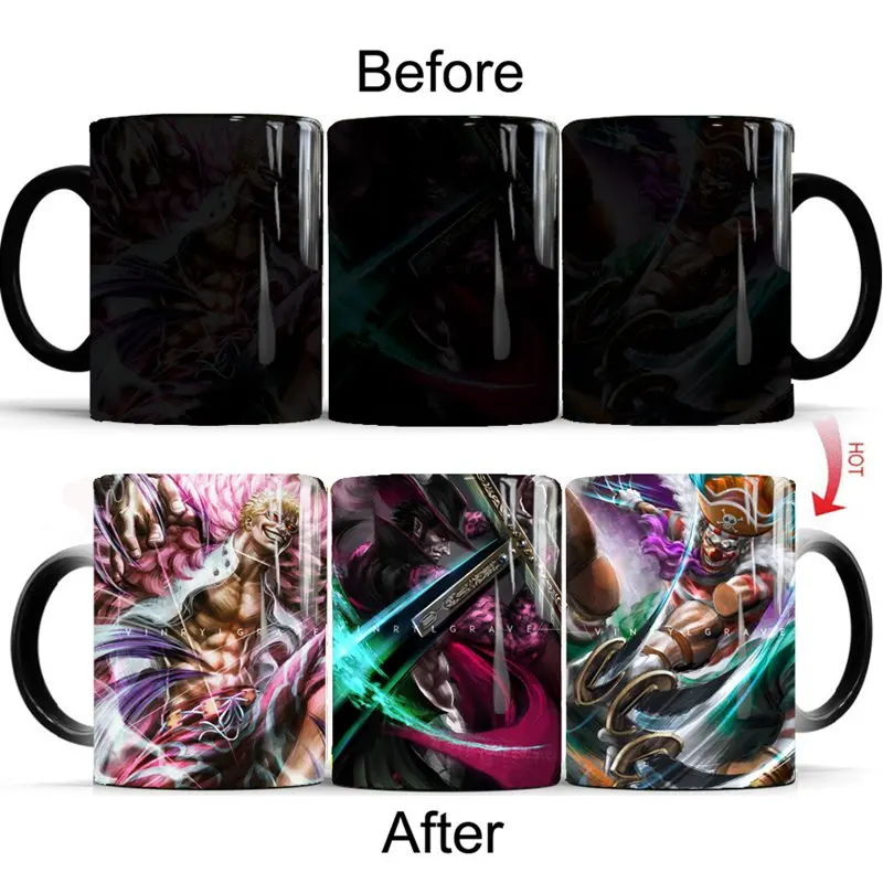 Цельнокроеные чашки и кружки креативная кружка для изменения цвета аниме 350 мл магический керамический Современная кофейная чашка подарок - Цвет: 5