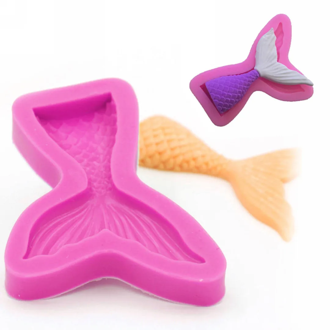 DIY Fairy Mermaid Fish Tail Silicone Fondant Mould Cake Icing Sugar Paste Mold