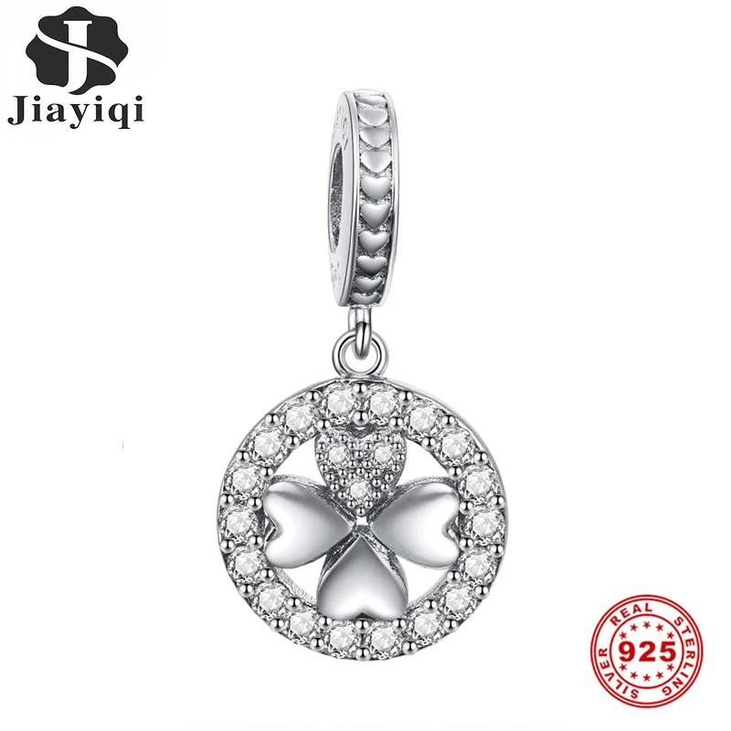 

Jiayiqi Heart-shaped four-leaf clover Silver Pendant 925 Sterling Silver Fantasy Glamour Women's Bracelet for Valentine's Day