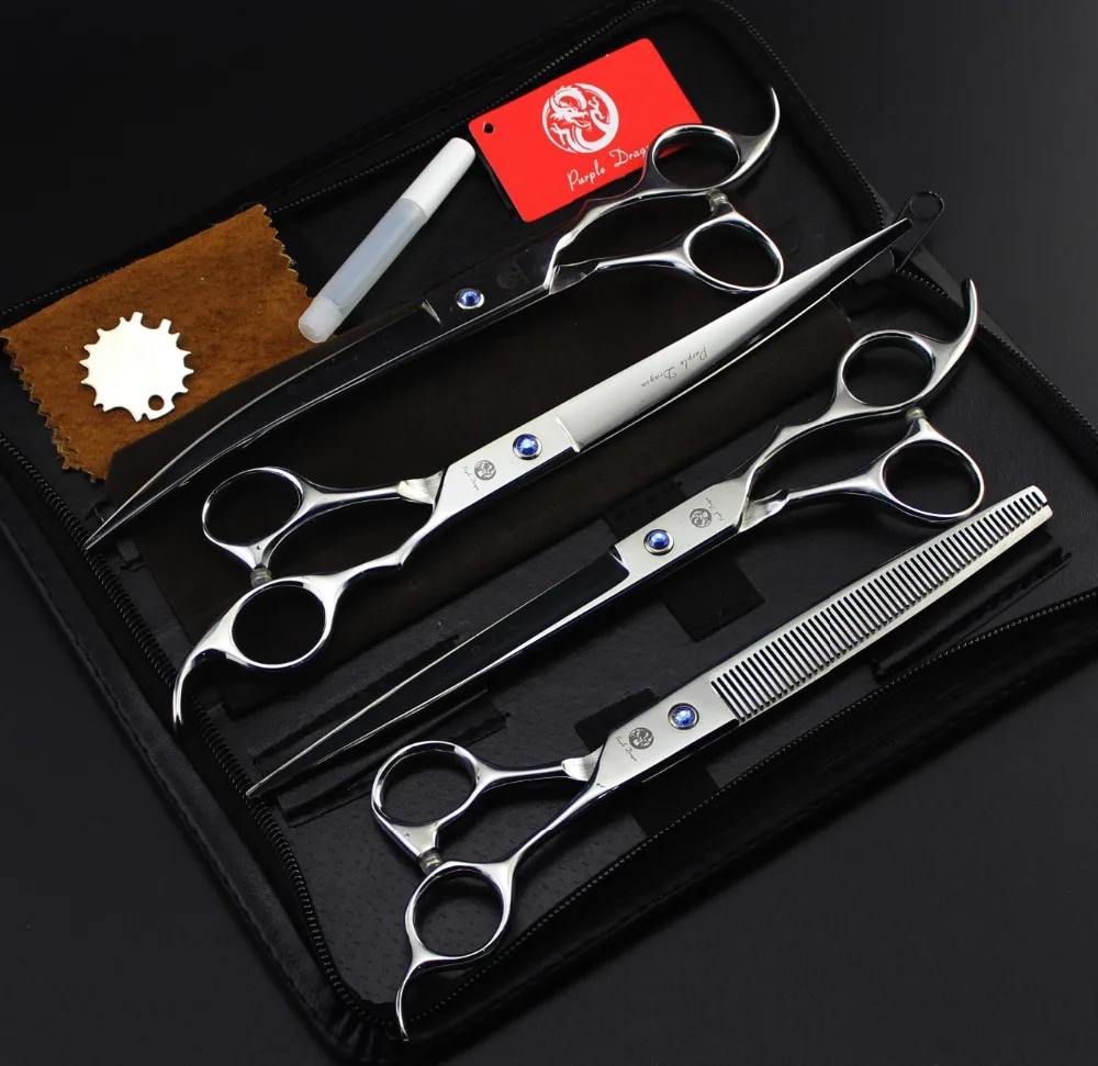 

Purple Dragon JP440C Professional Pet Grooming Scissors Set 8 In,Dog Grooming Shears,Cutting & Thinning & Curved Scissors 4 PCS