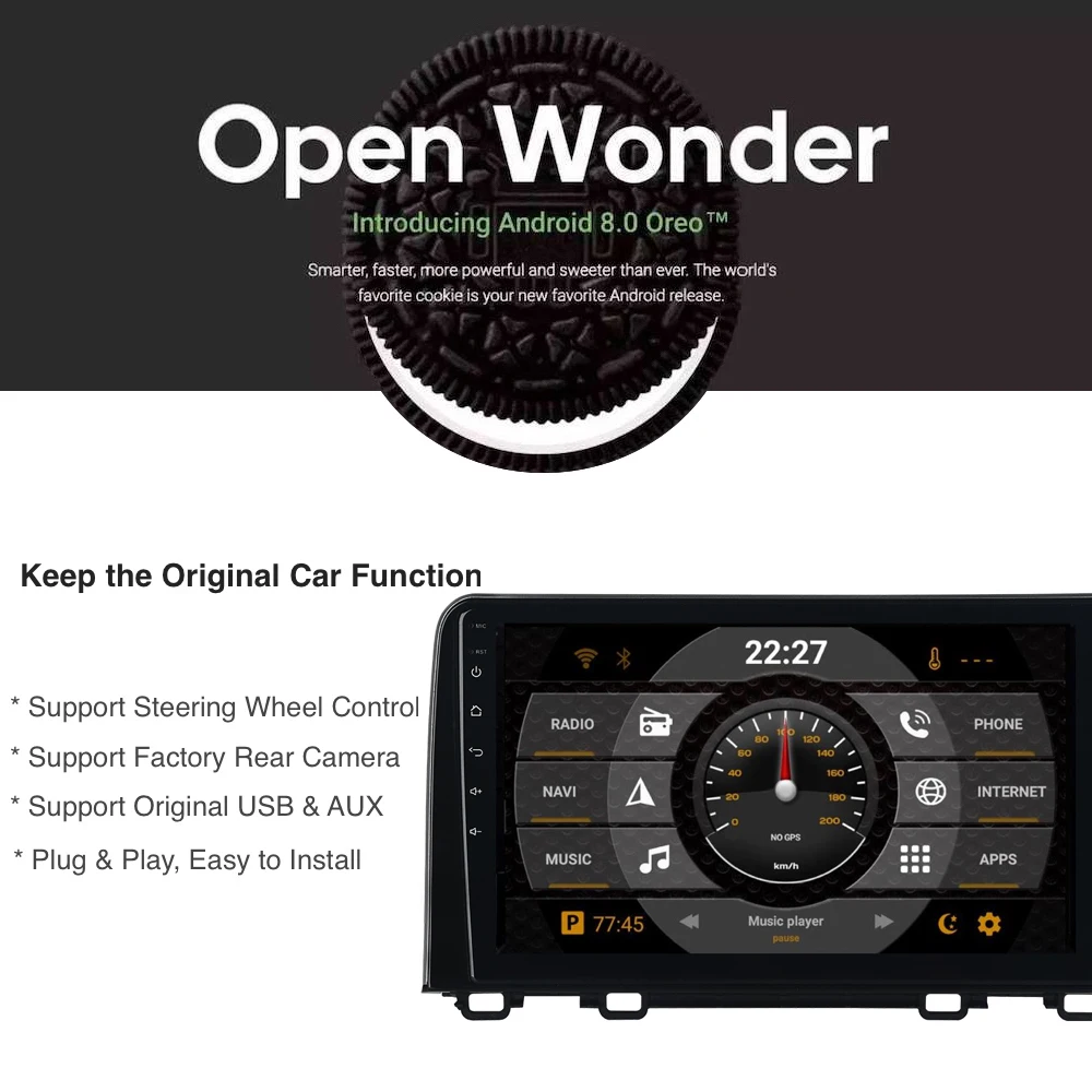 Best 9" 2.5D IPS Screen Android 8.0 Car Stereo for Honda CR-V 2018 Multimedia for CRV Built-in GPS Navigation Wifi SWC USB BT carplay 0