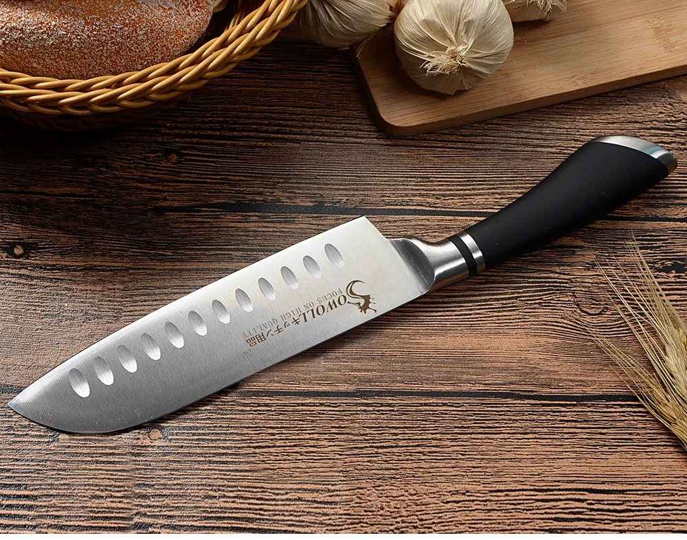 Кухонные ножи SOWOLL, ножи из нержавеющей стали, нож для очистки овощей Santoku, нож для нарезки хлеба, нож для измельчения, кухонная принадлежность, инструменты