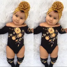 Комплект из 2 предметов для новорожденных девочек; комбинезон с открытыми плечами и цветочным принтом+ гетры; одежда