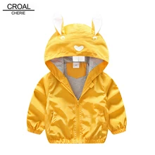 CROAL chery/куртка для мальчиков ростом от 80 до 130 см с милым кроликом Верхняя одежда и пальто для девочек детская одежда в Корейском стиле Осень г. Для девочек