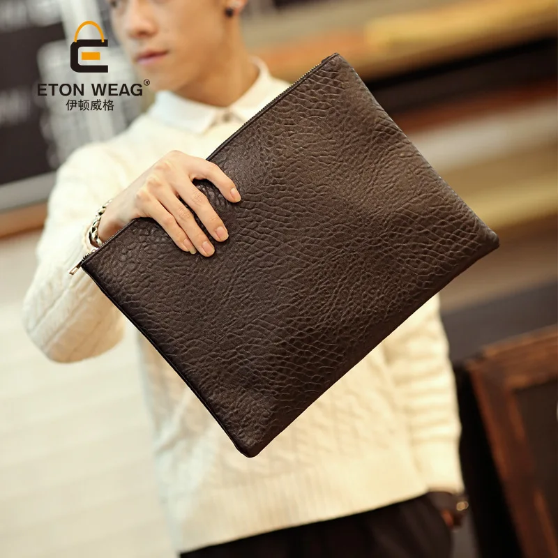 

New Fashion Men's Bag A4 Fashion Handbags European And American Handbags Men's And Women's Envelopes