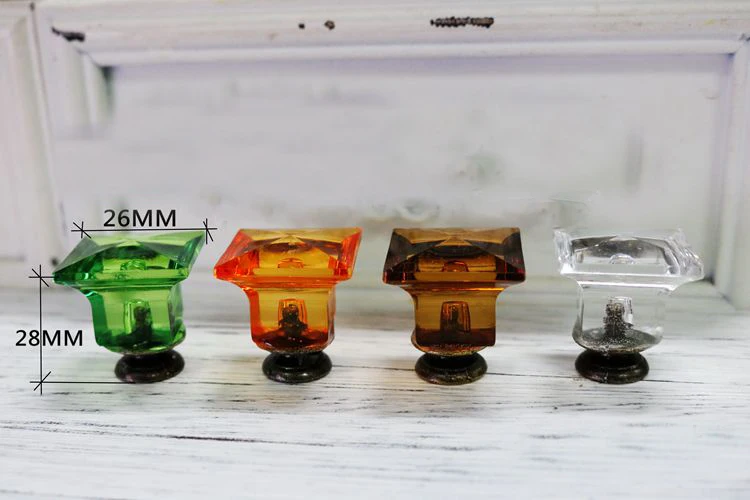 

26mm Acrylic Kitchen Cabinet Drawer Knobs Cupboard Dresser Handles Closet Handle Wooden Wine Cabinet Pulls