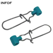INFOF 50 шт косы-дружественные Sinker слайды с#8 Duolock оснастки высокопрочные из нержавеющей стали защелки рыболовные соединители