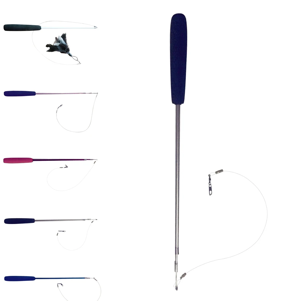 Funny Cat Toys 3 Piece Retractable Tease Cat Stick Cat-Feather Replacement Head Assorted Toy