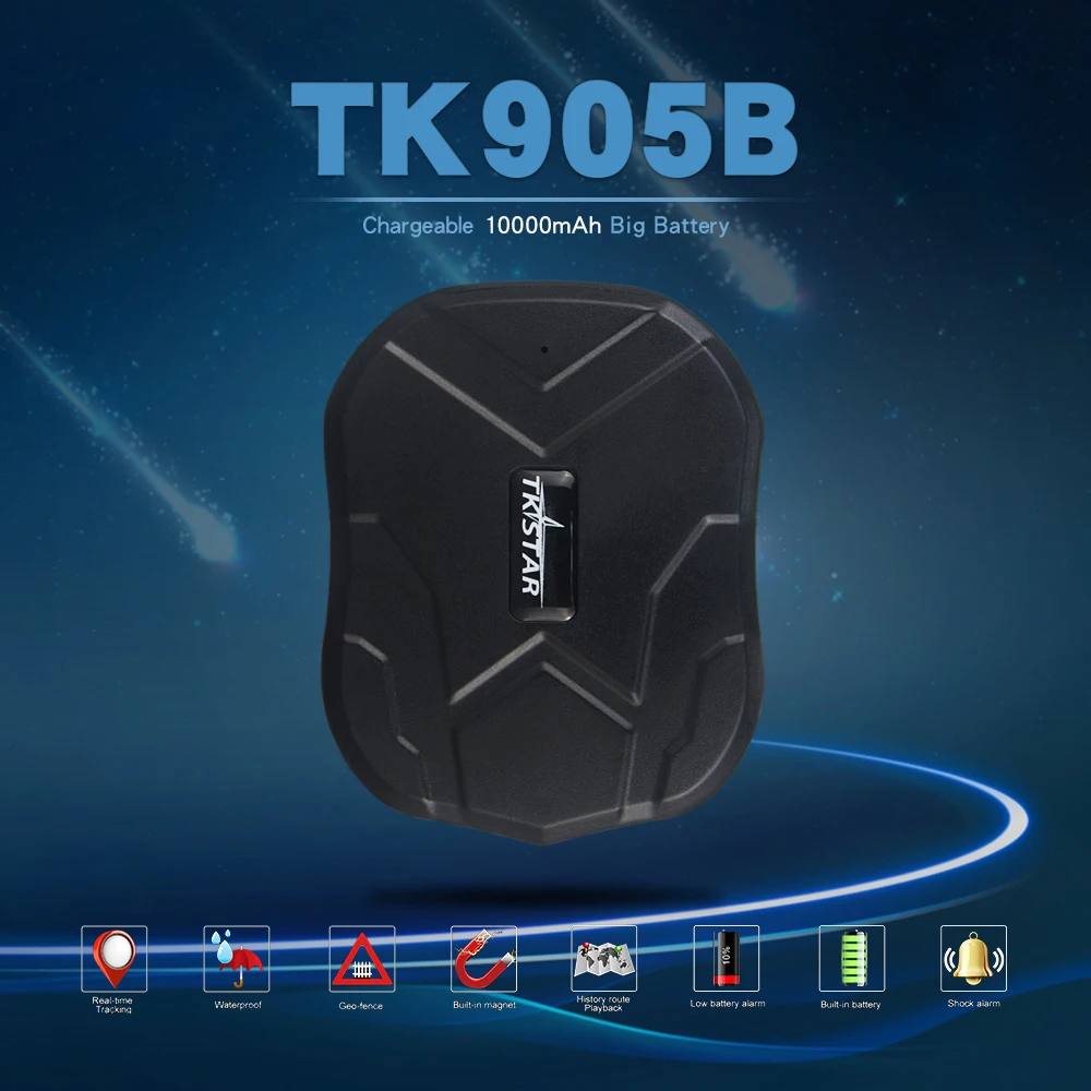 

TK905B Waterproof Car GPS Tracker Magnet Vehicle GPS Locator Real Time Lifetime Free Tracking 10000mAh Battery Standby 150Days