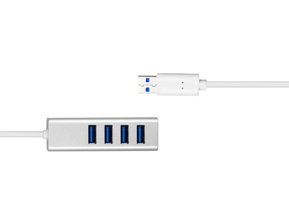 Ультратонкий портативный 4 порта алюминиевый USB 3,0 концентратор данных с микро USB порт питания Для iMac MacBook Pro/Air Mac Pro/Mini XPS Ноутбук