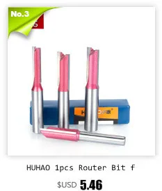 HUHAO 1pc Bearing Flush Trim Router Bit for wood 1/2" 1/4" Shank straight bit Tungsten Woodworking Milling Cutter Tool