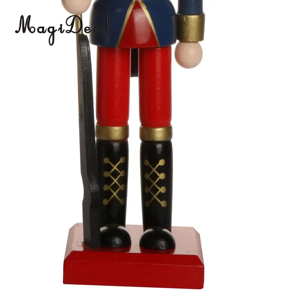 2x 25.5cm Wooden Handmade Nutcracker Soldier Doll Toy Christmas Display Ornaments