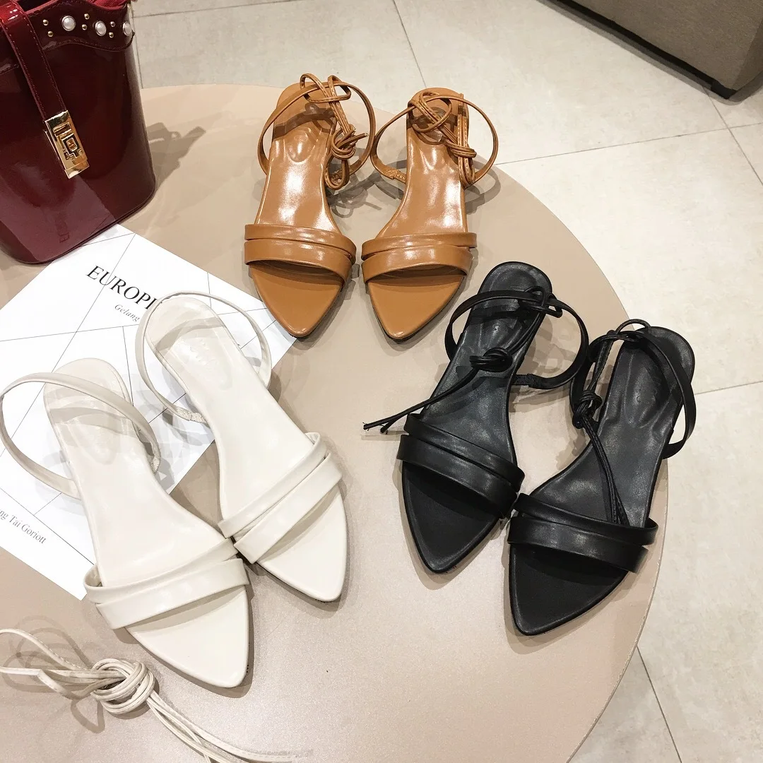 

2180G new thin belt Roman shoes wearing stiletto heel side empty women's shoes