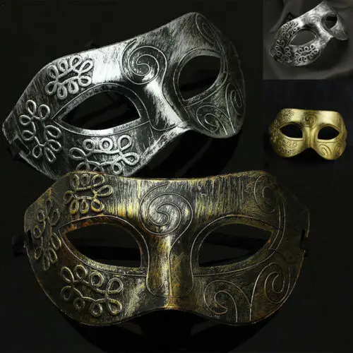 

Hot Sale Lovely Men Burnished Antique Party Masks 2019 New Fashion Silver/Gold Venetian Mardi Gras Masquerade Party Ball Mask