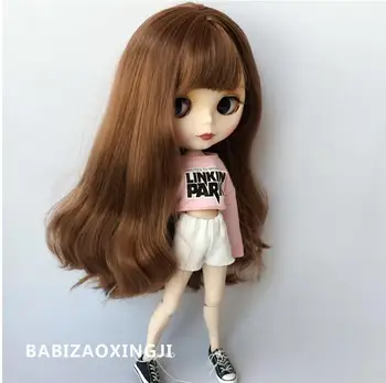 

B130 Blyth Doll clothes 30cm 1/6 dolls Azone Accessories pink T shirt with white pants 2pcs/set