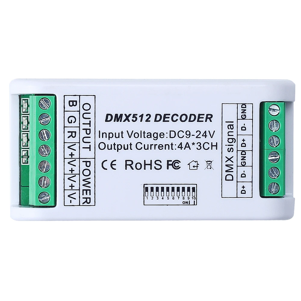 3CH DMX 512 светодиодный декодер контроллер Диммер 12В 24В консоль используется для RGB