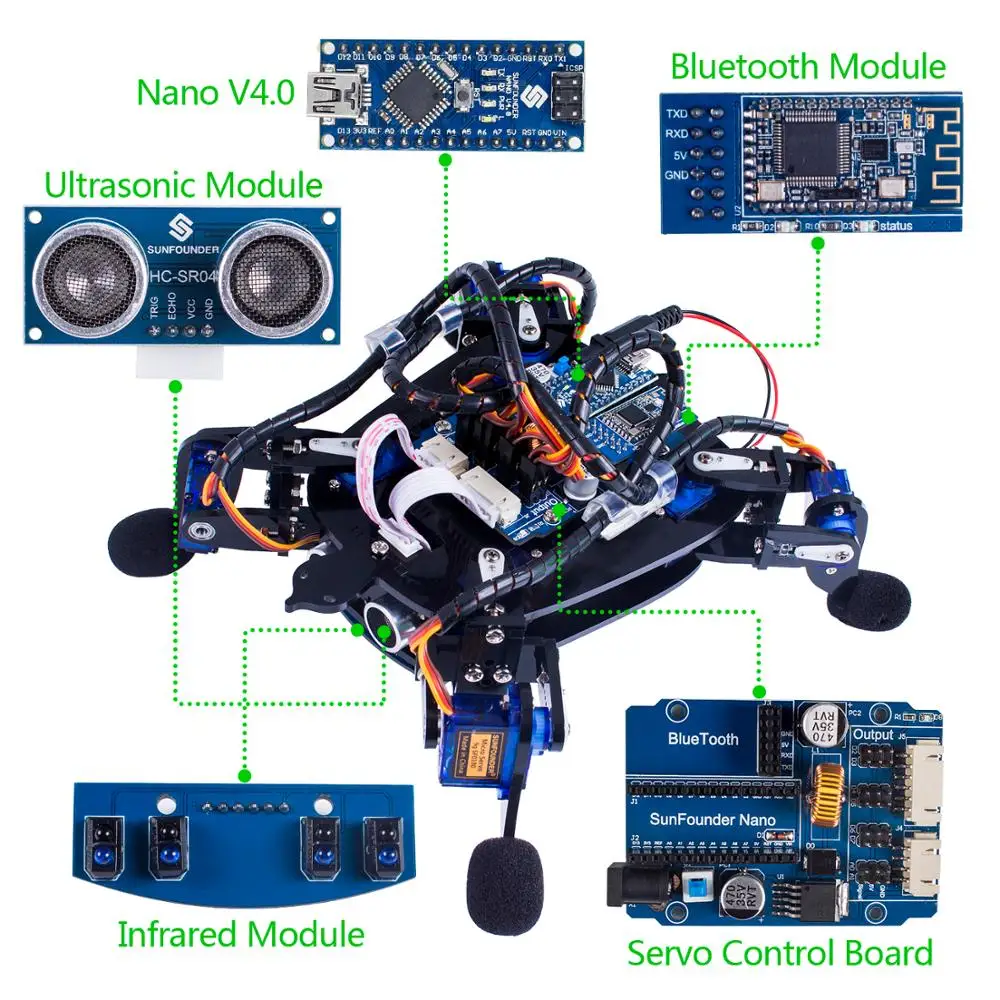 SunFounder Rollflash бионический робот черепаха с APP управление игрушка комплект для Arduino избегание препятствий Rbotics наборы