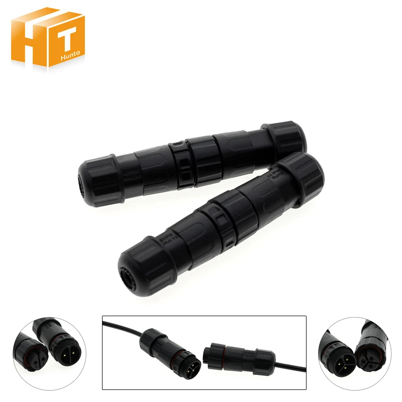 

Outdoor Lighting Connectors IP67 Waterproof Straight Shape Connector 2 Pin / 3 Pin