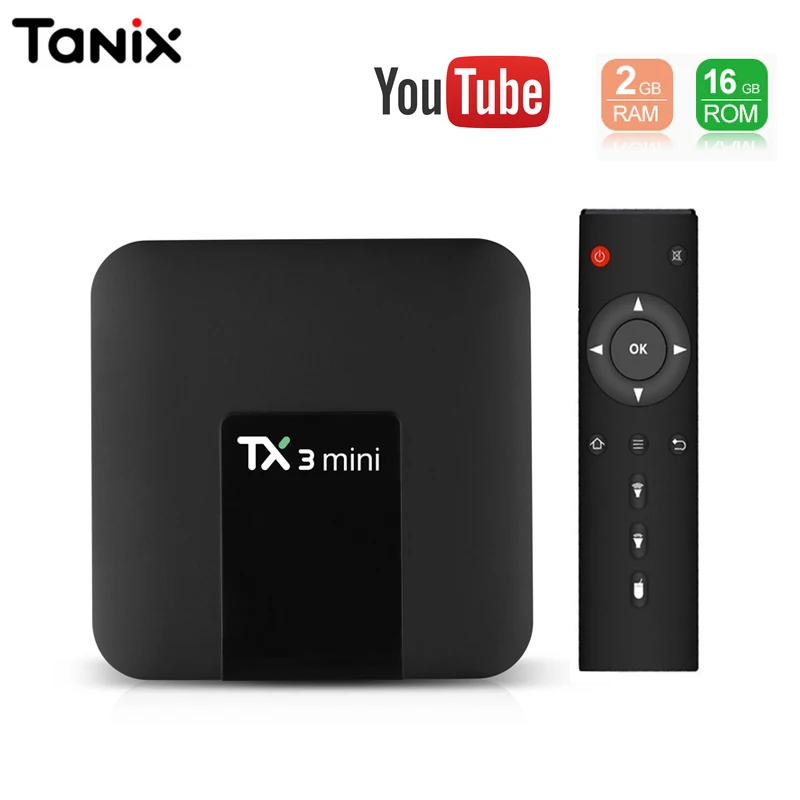 

Tanix TX3 mini Smart TV BOX Amologic S905W 2GB RAM/16GB ROM Android 7.1 H2.65 IPTV 4K Set Top Box Media Player 2.4G WiFi TX3mini