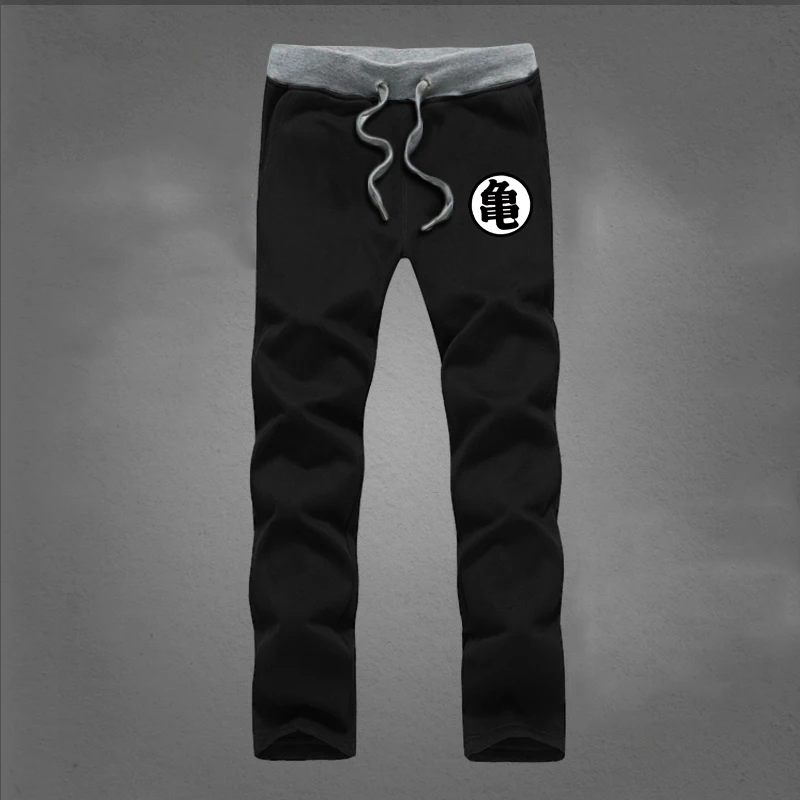 Dragon Ball прямые штаны на шнурке тренировочные Мужские штаны для бега, джоггеры повседневные хлопковые Длинные Простые студенческие Молодежные тренировочные брюки - Цвет: black 4